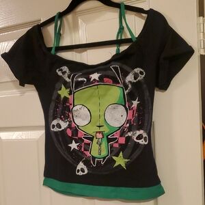 Hot Topic Black Invader Zim Graphic Tee